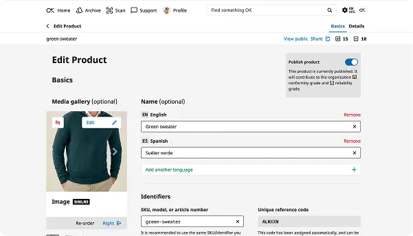 OK Systems product editor